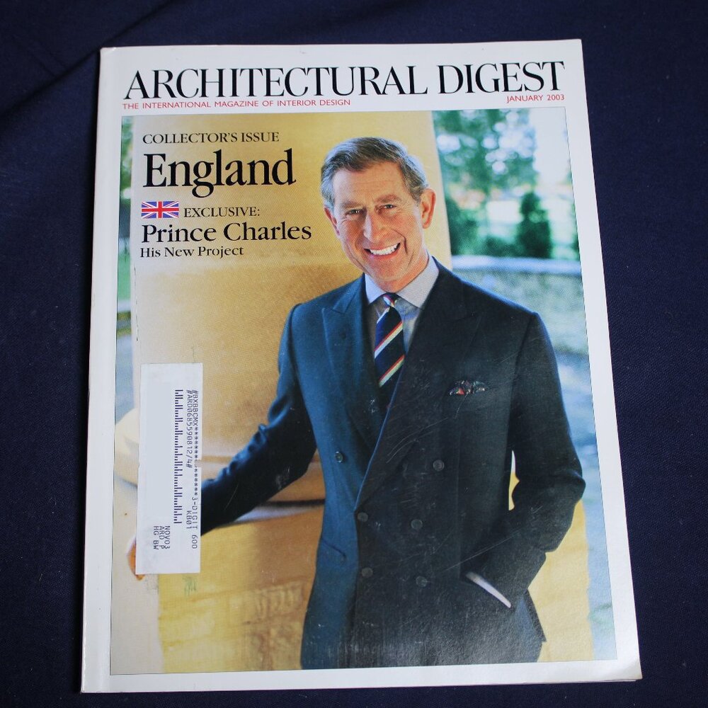 Architectural Digest featuring Prince Charles, January 2003